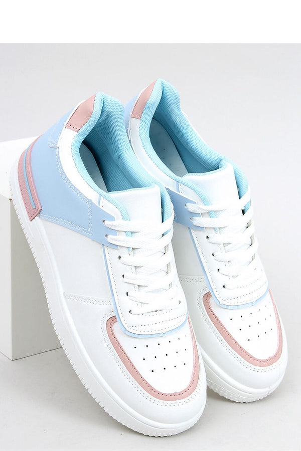 Women's Lace-Up Sports Shoes with Colorful Inserts and Ecological Leather