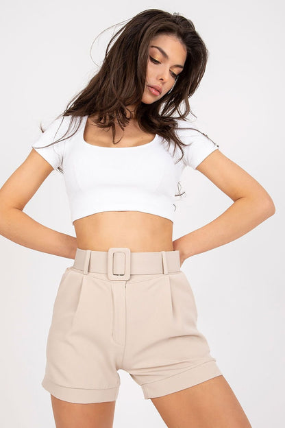 Elegant Women's Shorts with Belt and Side Pockets