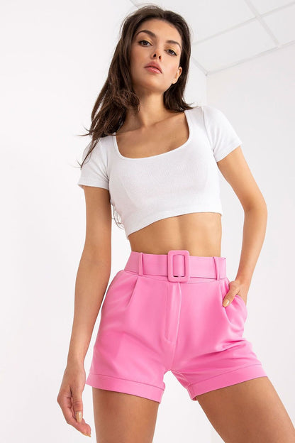 Elegant Women's Shorts with Belt and Side Pockets