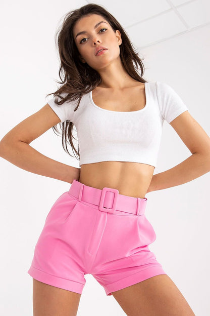 Elegant Women's Shorts with Belt and Side Pockets