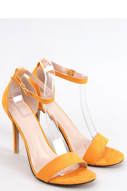 Women's Yellow Suede Sandals 10 cm Stiletto Heel with Subtle Ankle Strap