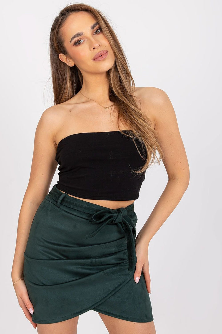 Asymmetrical Front Tie Belt Skirt - Ludowika 
