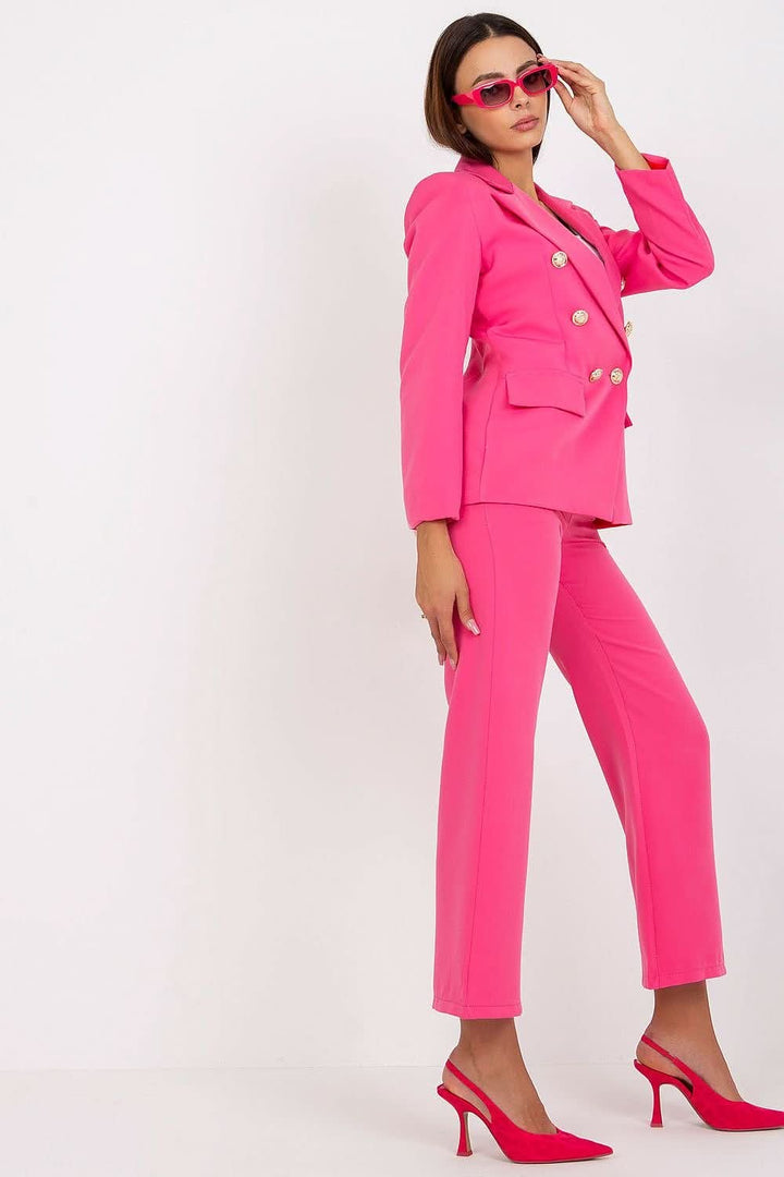 Buttoned Women's Jacket with Shoulder Cushions - Ludowika 