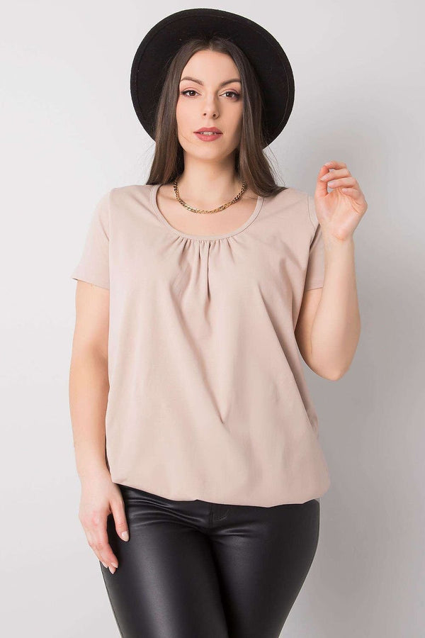 Classic Round Neck Plus-Size T-Shirt with Short Sleeves