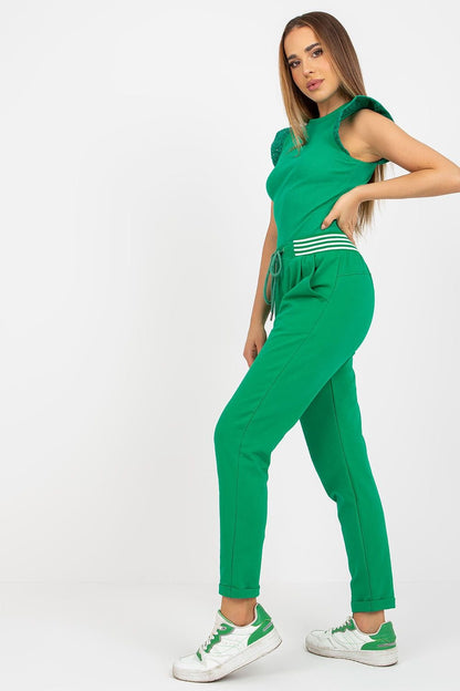 High-Waisted Sweatpants with Elastic Waistband and Side Pockets