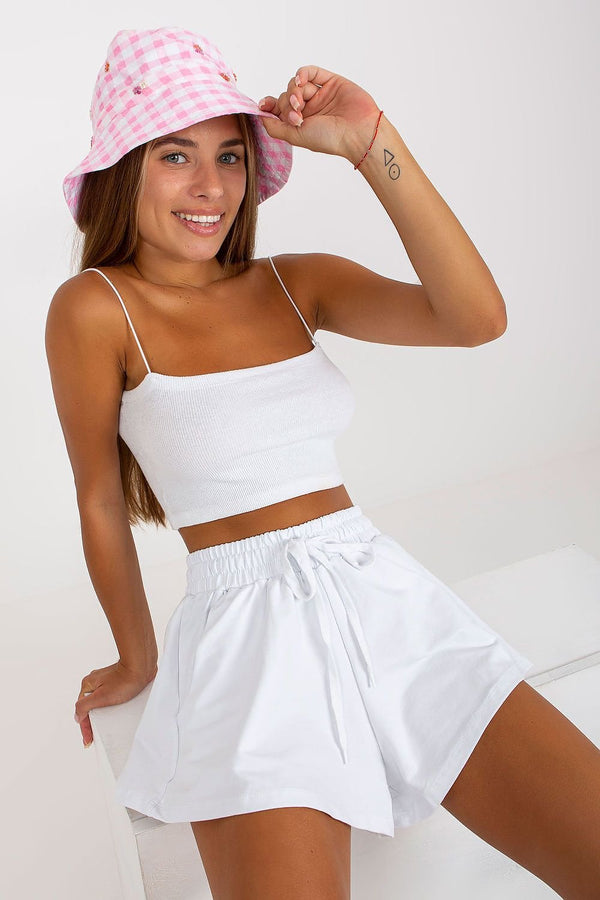 Women's Wide-Leg Shorts with Elastic Waist & Side Pockets