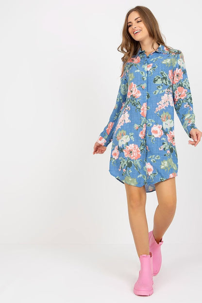 Long-Sleeved Button-Down Shirt Dress Emery