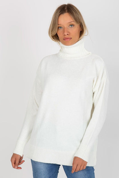 Pull col roulé coupe allongée pour femme