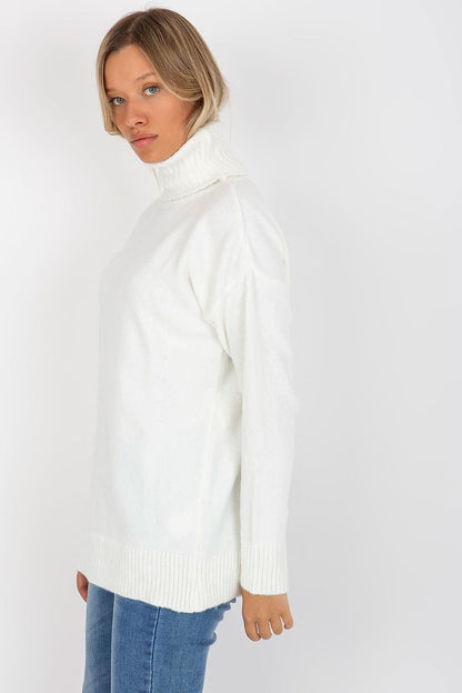 Pull col roulé coupe allongée pour femme