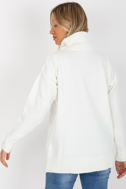 Pull col roulé coupe allongée pour femme