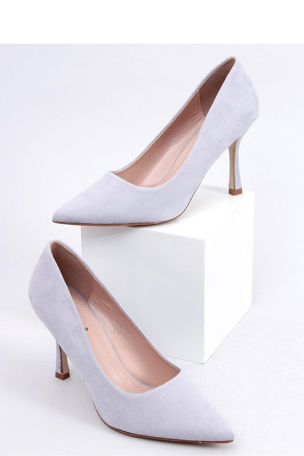 Women's Grey Suede Heeled Pumps 9.5 cm Stiletto with Classic Tapered Design