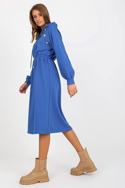 Robe sweat à capuche avec manches longues et taille élastique