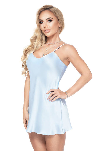 Elegant Cream Satin Nightgown with Adjustable Straps & Soft Cups