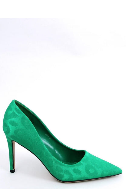 Grüne Pumps mit Stilettoabsatz 10 cm für Damen mit Punktmuster und anmutiger spitzer Spitze