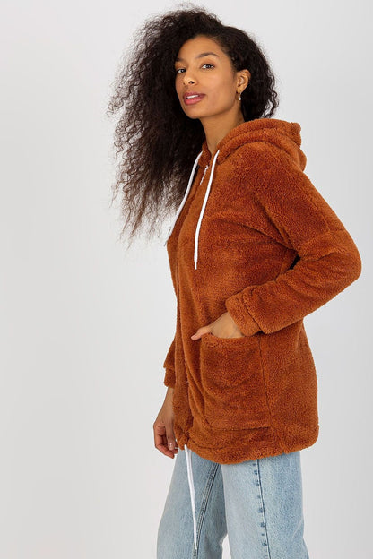 Fur-Lined Zip-Up Hoodie with Large Slip Pockets