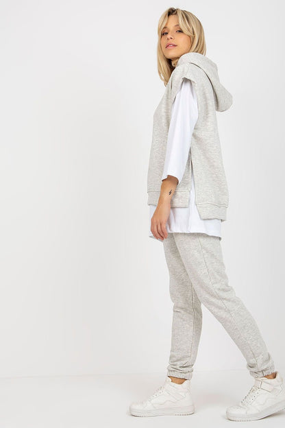 Women's Sweatsuit Set with Blouse, Sweatshirt, and Tie-Waist Pants