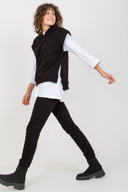 Women's Sweatsuit Set with Blouse, Sweatshirt, and Tie-Waist Pants