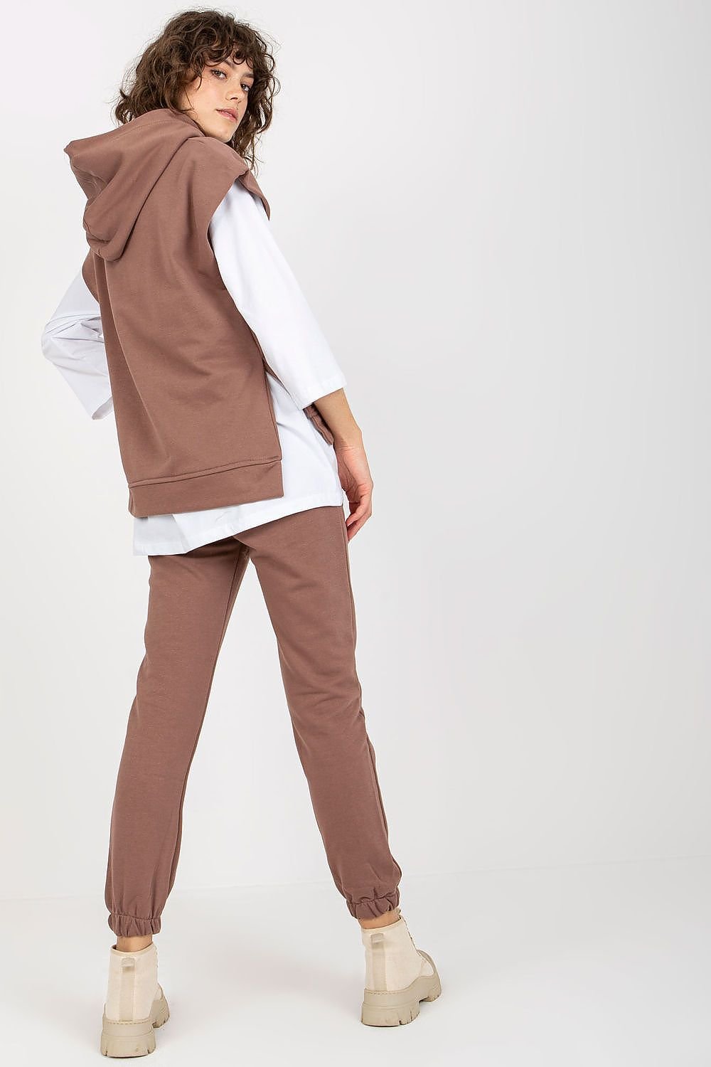 Women's Sweatsuit Set with Blouse, Sweatshirt, and Tie-Waist Pants