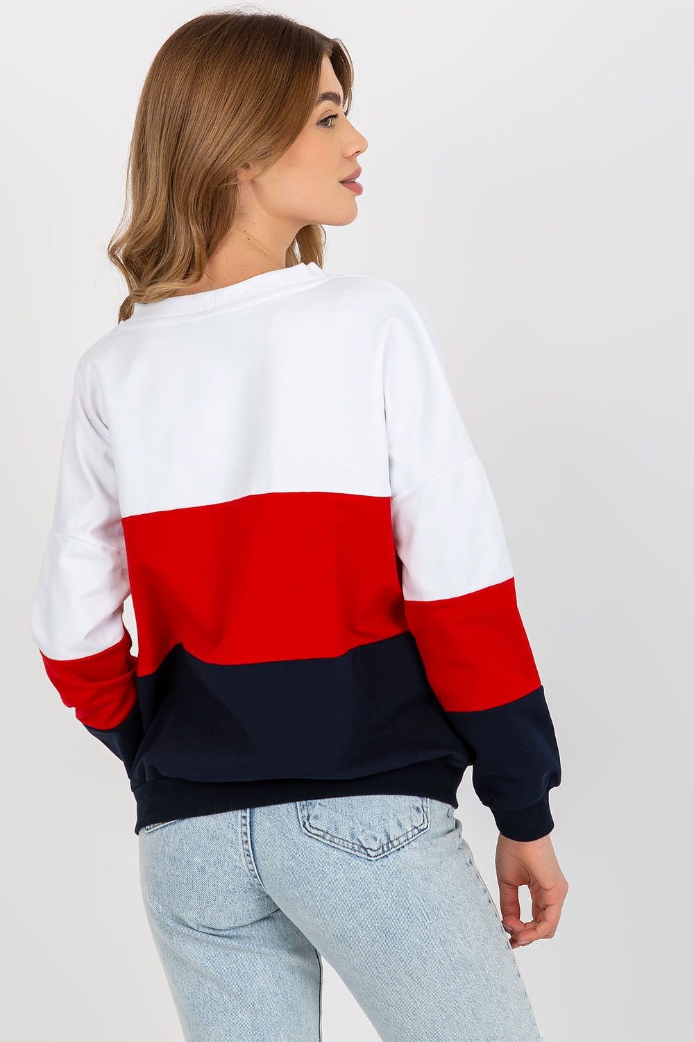 Color-Block-Sweatshirt für Damen mit langen Ärmeln und Herzausschnitt