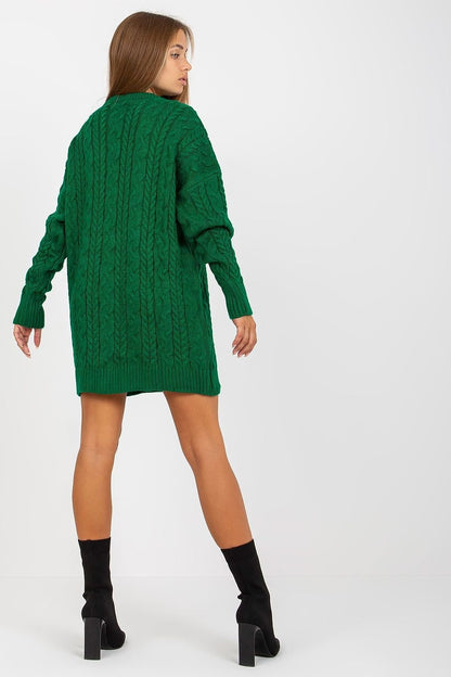 Long Women's Sweater with Classic Round Neckline