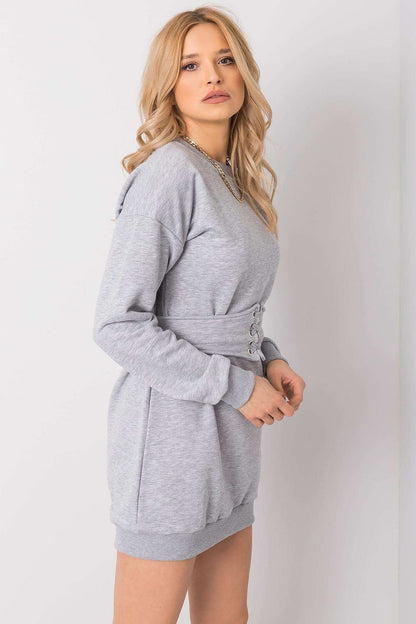 Chic Mini Dress with Belt and Tracksuit-Inspired Design