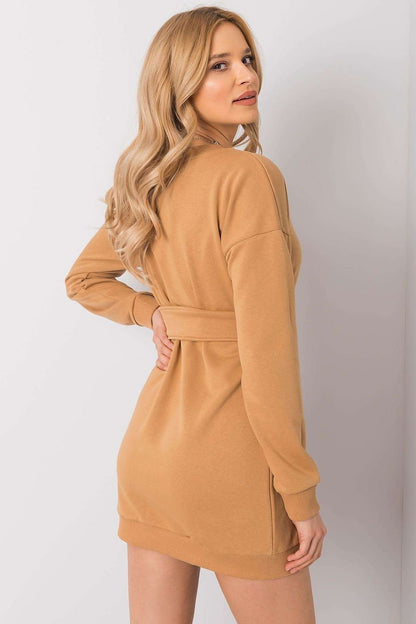 Chic Mini Dress with Belt and Tracksuit-Inspired Design