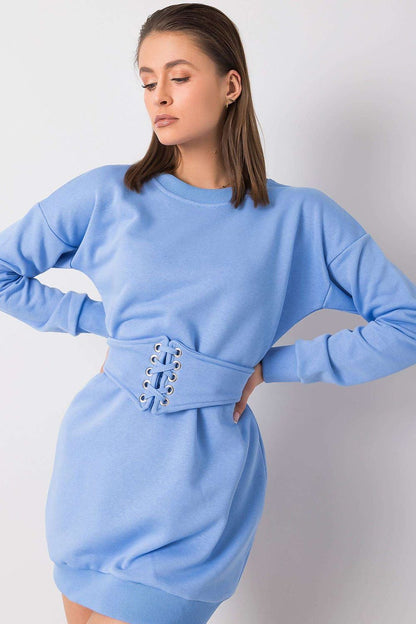 Chic Mini Dress with Belt and Tracksuit-Inspired Design