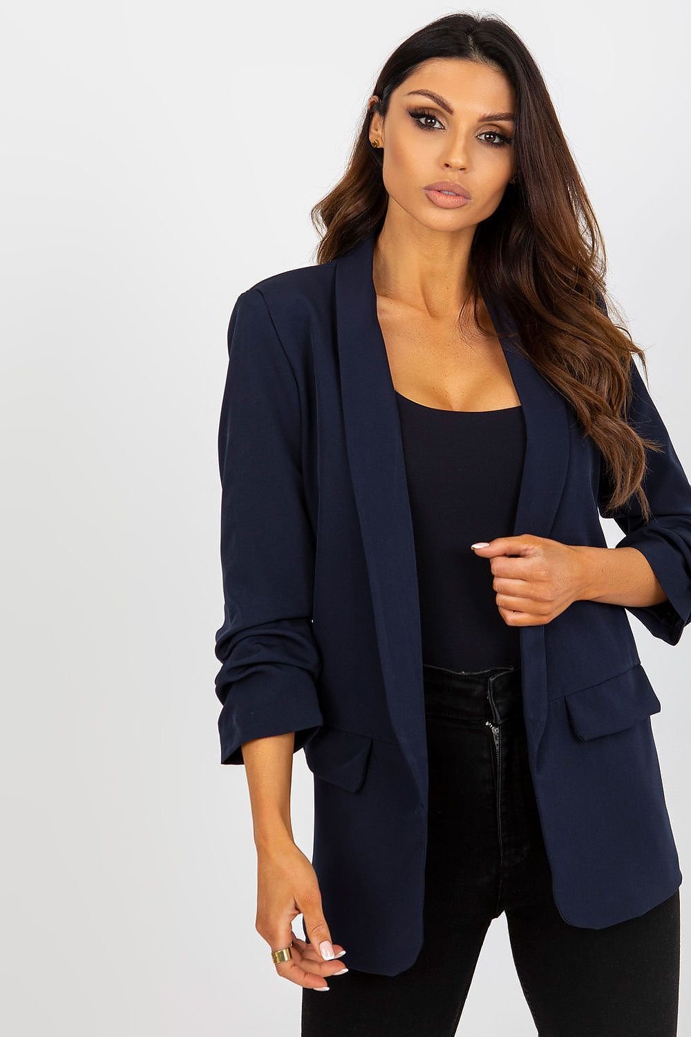 Elegant Open-Front Jacket with Lining