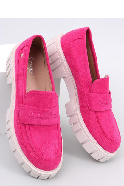 Mocassins en daim rose pour femme sur semelle plateforme