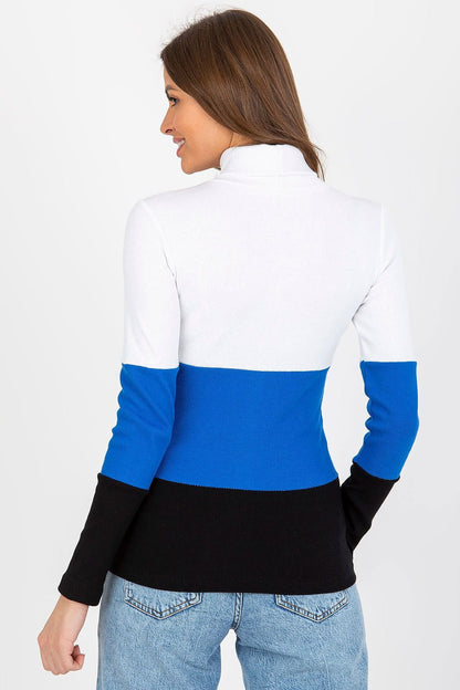 Women's Ribbed Turtleneck Sweater with Long Sleeves