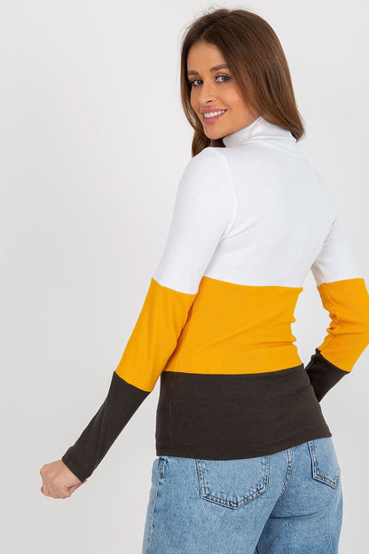 Women's Ribbed Turtleneck Sweater with Long Sleeves