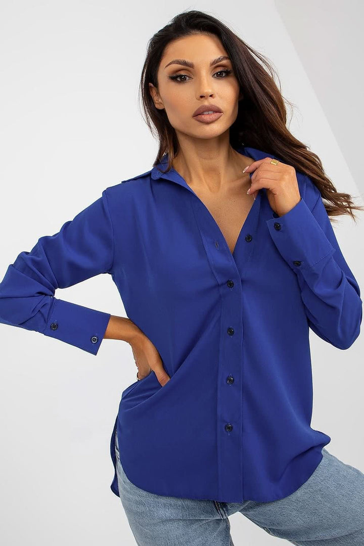 Women's Long-Sleeve Button-Down Shirt - Ludowika 