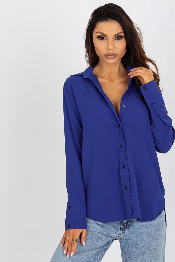 Women's Long-Sleeve Button-Down Shirt - Ludowika 