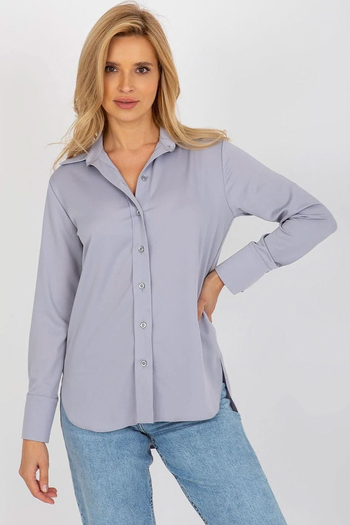 Women's Long-Sleeve Button-Down Shirt - Ludowika 