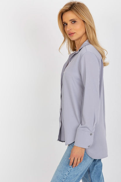 Langarm-Button-Down-Hemd für Damen