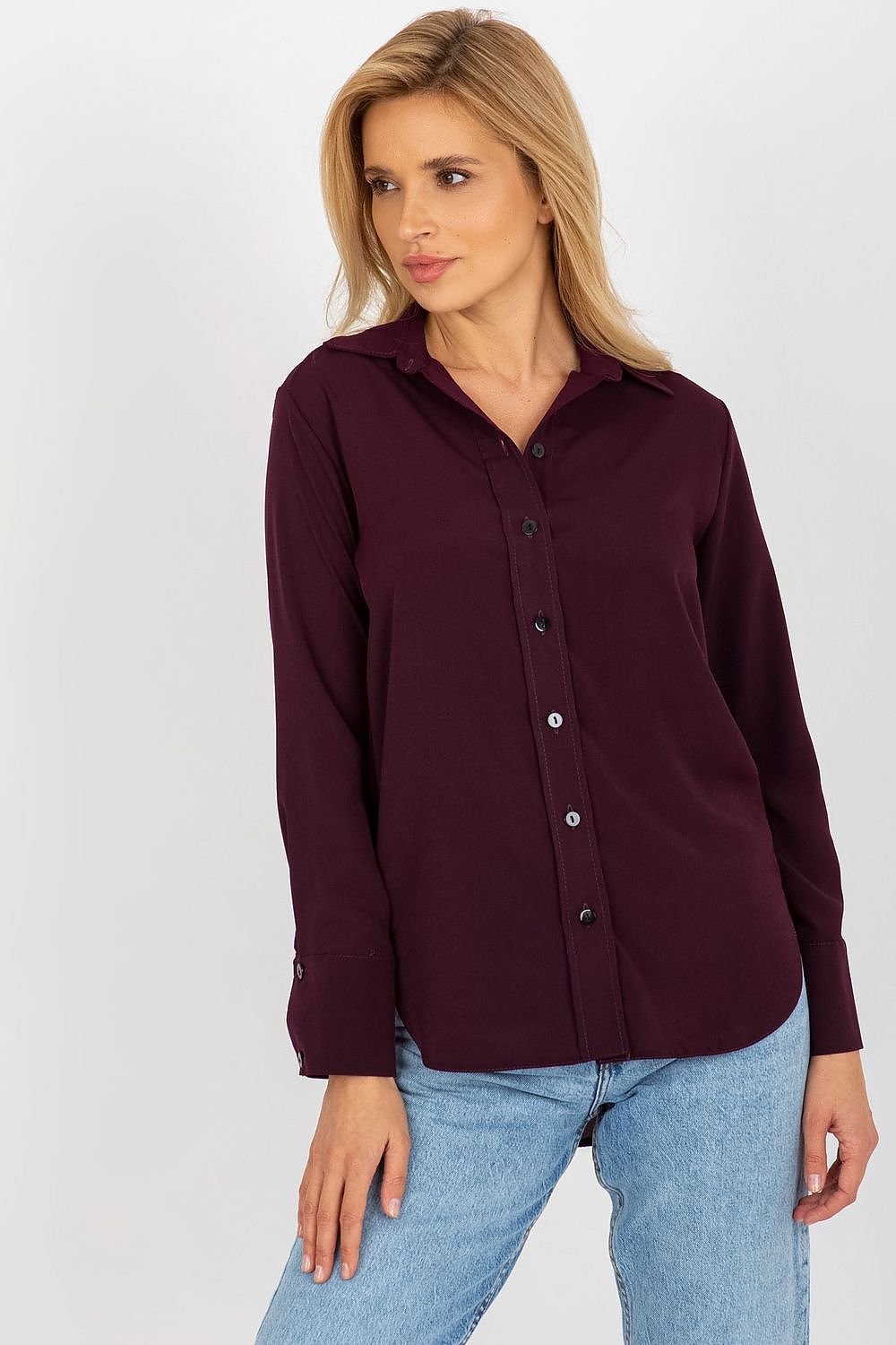 Langarm-Button-Down-Hemd für Damen