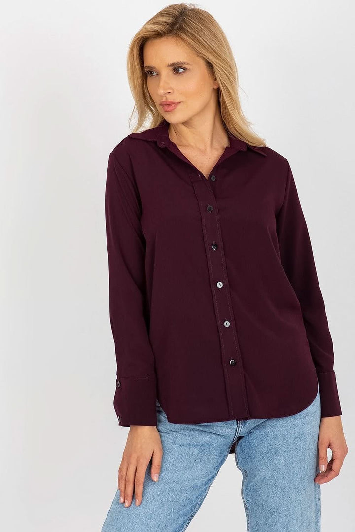 Women's Long-Sleeve Button-Down Shirt - Ludowika 