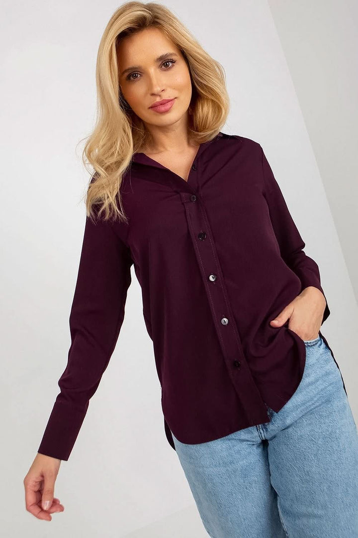Women's Long-Sleeve Button-Down Shirt - Ludowika 