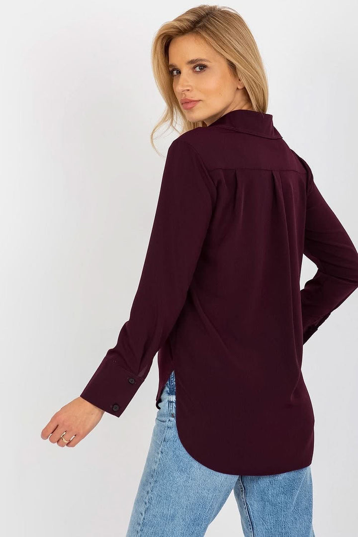 Women's Long-Sleeve Button-Down Shirt - Ludowika 