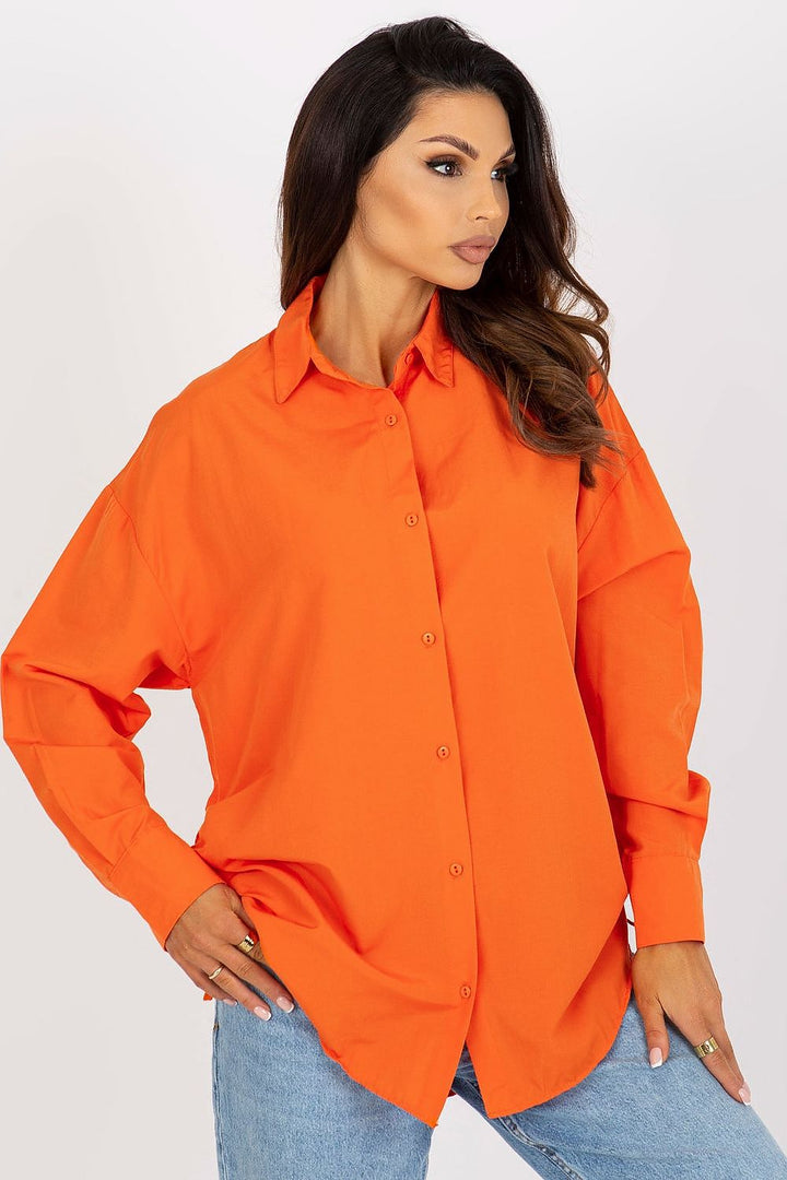 Women's Loose-Fit Button-Down Shirt with Tied Sides - Ludowika 