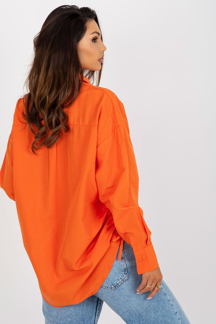 Women's Loose-Fit Button-Down Shirt with Tied Sides - Ludowika 