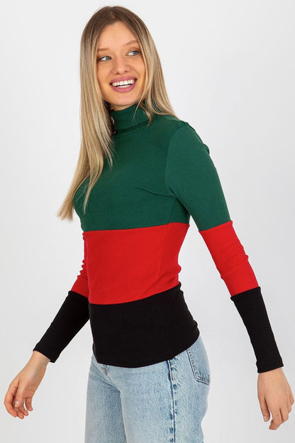 Women's Ribbed Turtleneck Sweater with Long Sleeves