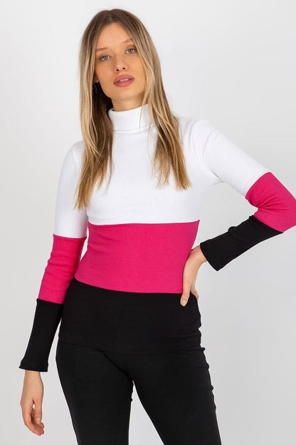 Women's Ribbed Turtleneck Sweater with Long Sleeves