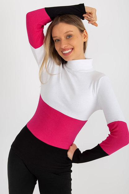 Women's Ribbed Turtleneck Sweater with Long Sleeves