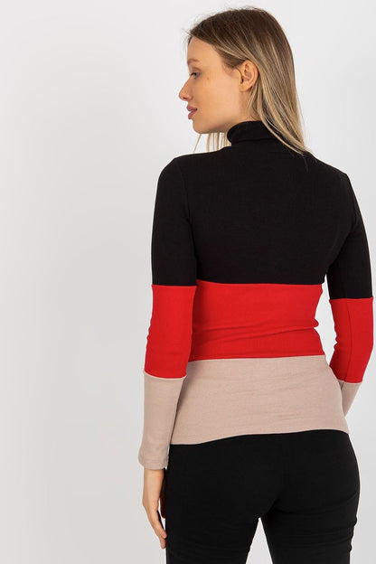 Women's Ribbed Turtleneck Sweater with Long Sleeves