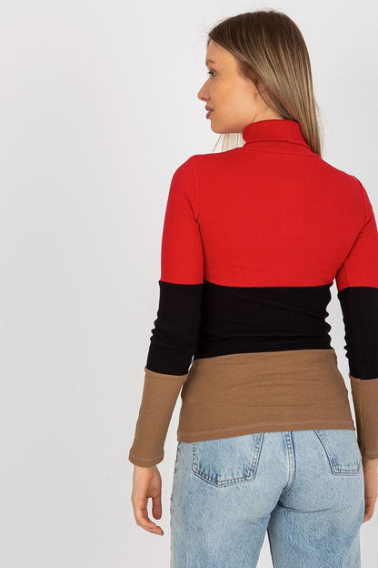 Women's Ribbed Turtleneck Sweater with Long Sleeves