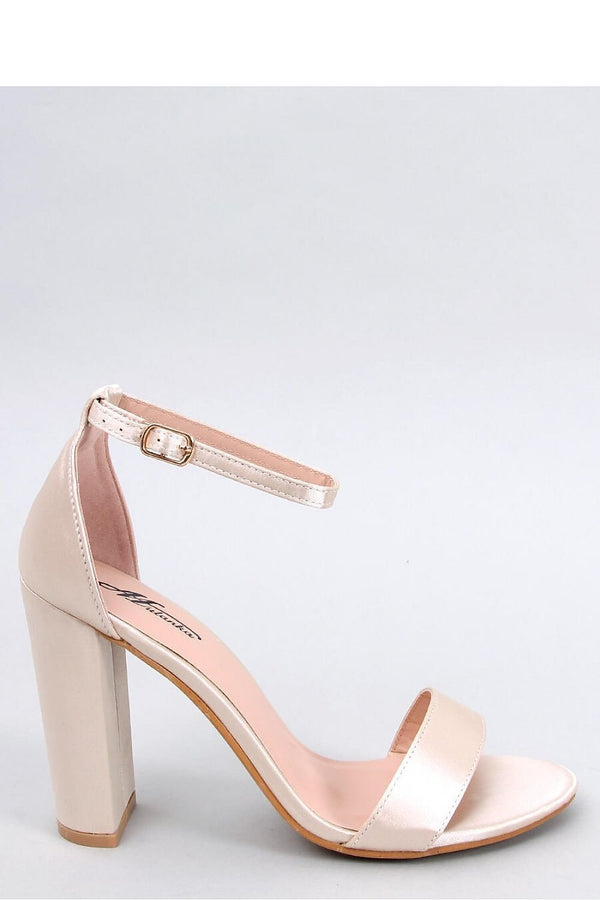Women's Satin Sandals 10 cm Heel with Adjustable Ankle Strap