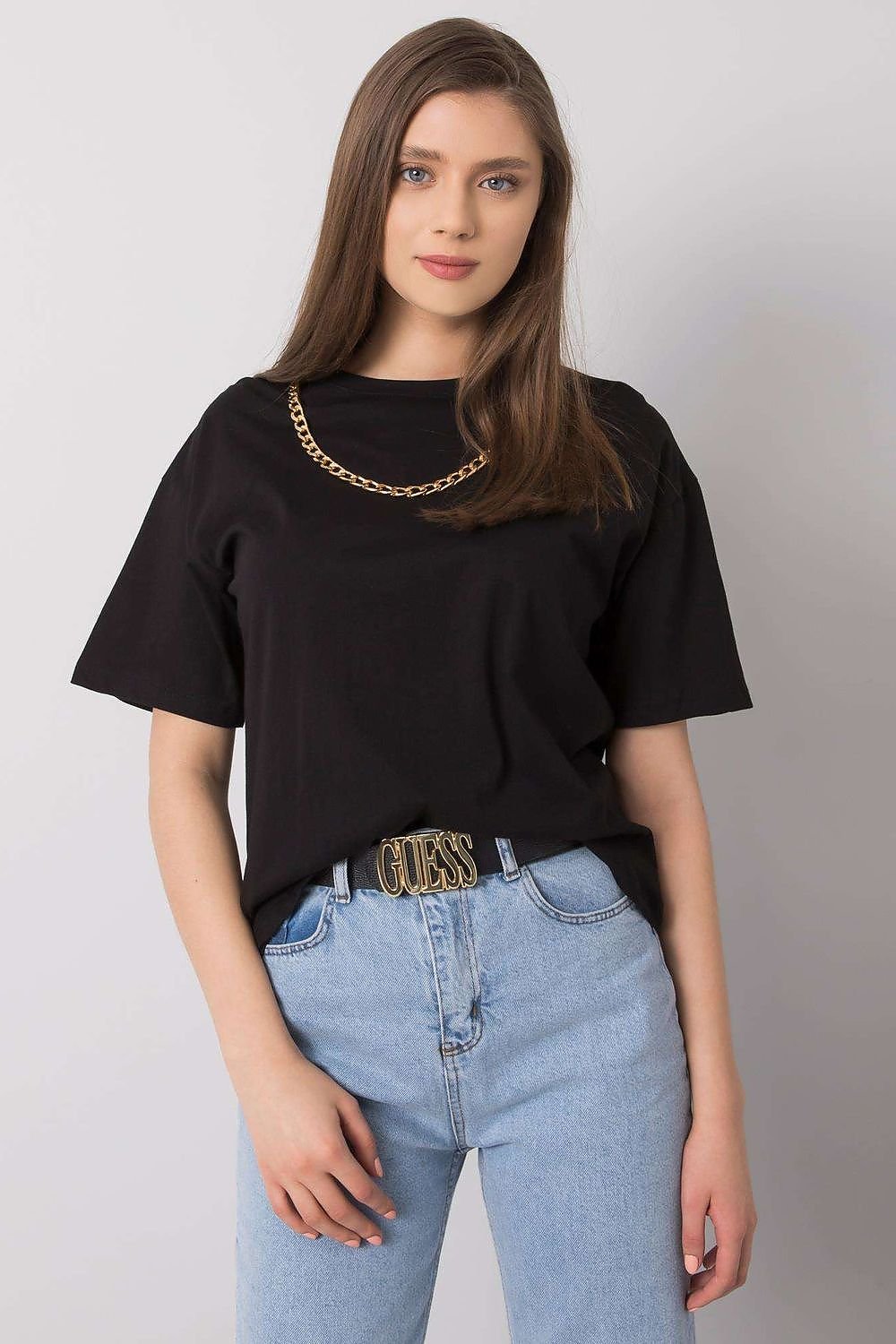 Loose-Fit T-Shirt mit dekorativer Kette für Damen