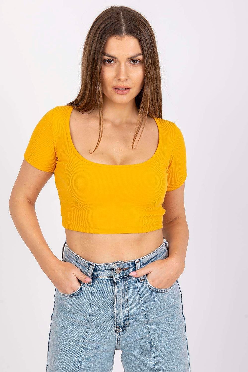 Deep Neckline Short Sleeve Tee