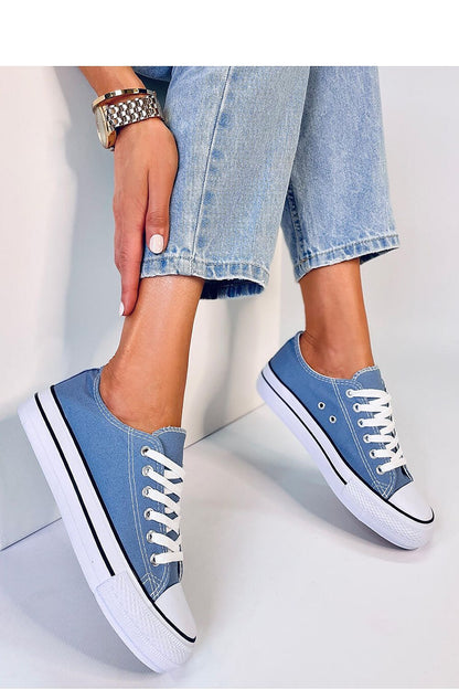 Klassische blaue Sneakers mit hoher Sohle für Damen